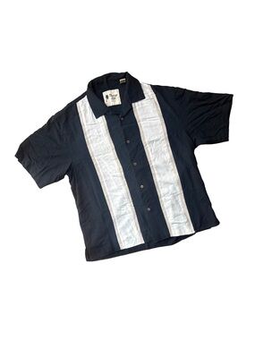 Classic Vintage Silk Button Up Short Sleeve Shirt Mens Size XLARGE